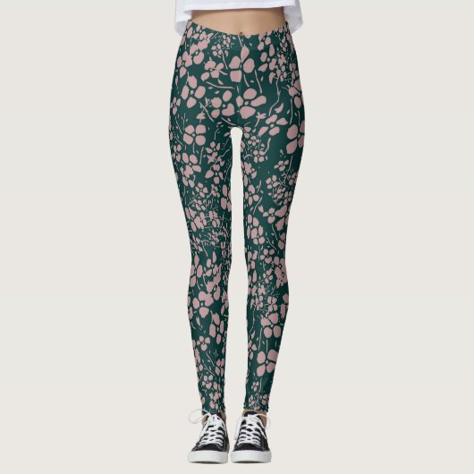 Coole Blumenfarbe Leggings (Vorderseite)