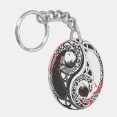 Coole Blut-Spritzer Yin Yang Drachen tätowieren Schlüsselanhänger (Vorderseite links)