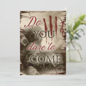 Coole, blutige, beängstigende Halloween-Einladung Einladung (Stehend Vorderseite)