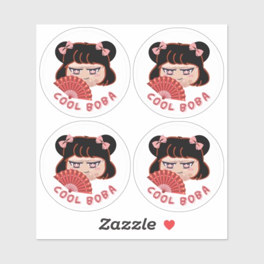 Coole Boba-Packung mit 4 Aufkleber (Blatt)