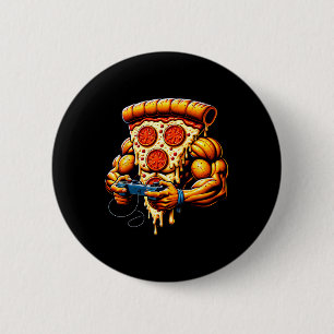 Coole Bodybuilding Gamer Pizza Gegenwart 1 Button