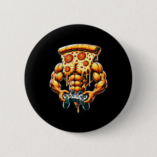 Coole Bodybuilding Gamer Pizza Präsent Button