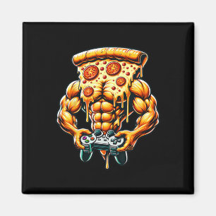 Coole Bodybuilding Gamer Pizza Präsent Magnet