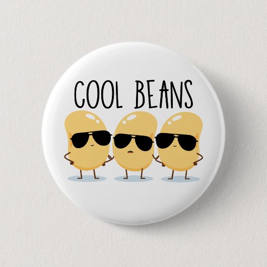 Coole Bohnen Funny Niedlich Beans mit Sonnenbrille Button (Vorderseite)