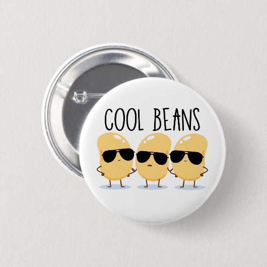 Coole Bohnen Funny Niedlich Beans mit Sonnenbrille Button (Vorne & Hinten)