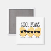 Coole Bohnen Funny Niedlich Beans mit Sonnenbrille Magnet (Vorderseite/Rückseite)