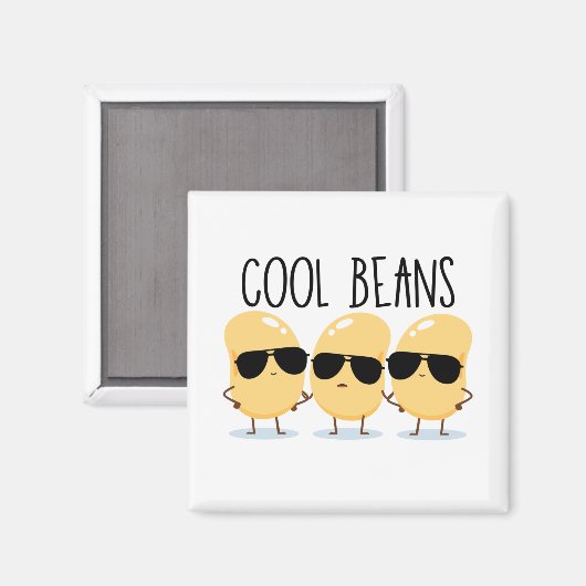 Coole Bohnen Funny Niedlich Beans mit Sonnenbrille Magnet (Vorderseite/Rückseite)