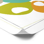 Coole Bohnen Türkis Orange Green Mitte Jahrhundert Poster (Ecke)