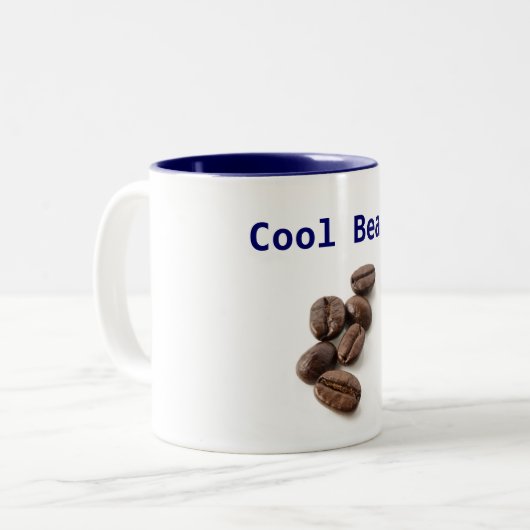 Coole Bohnen Zweifarbige Tasse (Vorderseite Links)