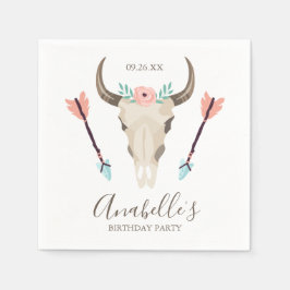 Coole Boho Kuh Skull-Gastgeschenke Serviette