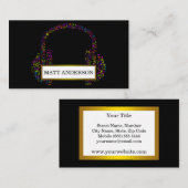 Coole Bold DJ Headphones Black Music Visitenkarte (Vorne/Hinten)