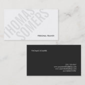 Coole BOLD-Grau- und Weißtypografie Moderne 2 Visitenkarte (Vorne/Hinten)