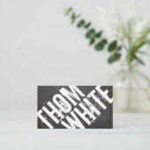 Coole BOLD Schwarz/Weiß Grunge Typografie Urban Visitenkarte (Stehend Vorderseite)