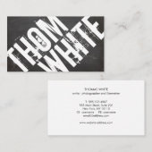 Coole BOLD Schwarz/Weiß Grunge Typografie Urban Visitenkarte (Vorne/Hinten)