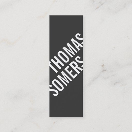 Coole BOLD Schwarz/Weiß Moderne Angesagt Mini Visitenkarte (Vorderseite)