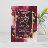 Coole bordeauxfarbene Abstrakte Aquarellfarbe geom Einladung (Stehend Vorderseite)