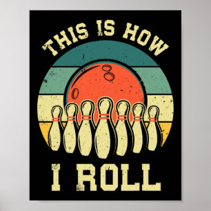 Coole Bowling Art for Men Bowler Track Bowlin Poster