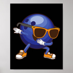Coole Bowling Art für Männer Jungen Kind Bowling L Poster