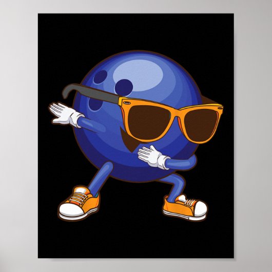 Coole Bowling Art für Männer Jungen Kind Bowling L Poster (Vorne)