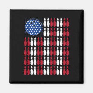 Coole Bowling Bowler Men Women Team American Flag Magnet
