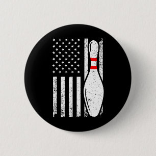 Coole Bowling-Gestaltung für Männer Frauen Bowler Button