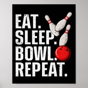 Coole Bowling-Neuheit für Männer Frauen Bowling-Te Poster