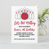 coole Bowling-Party Einladungen (Stehend Vorderseite)