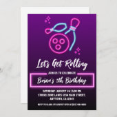 coole Bowling-Party Einladungen (Vorne/Hinten)