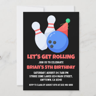 coole Bowling-Party Einladungen