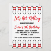 coole Bowling-Party Einladungen (Vorderseite)