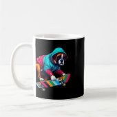 Coole Boxer-Hund Skateboarding-Illustrationskunst Kaffeetasse (Links)