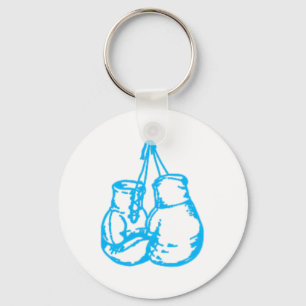 Coole Boxhandschuh Blaue Beschilderung Schlüsselanhänger