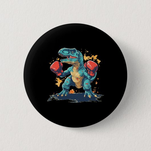 Coole Boxhandschuhe mit Dinosaurier Button (Vorderseite)