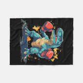 Coole Boxhandschuhe mit Dinosaurier  Fleecedecke (Vorderseite (Horizontal))