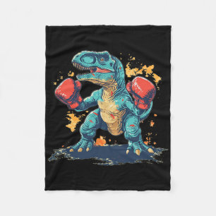 Coole Boxhandschuhe mit Dinosaurier  Fleecedecke