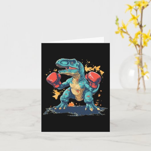 Coole Boxhandschuhe mit Dinosaurier Karte (Gelbe Blume)