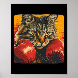 Coole Boxkatze für Boxhandschuhe und Katzenliebhab Poster