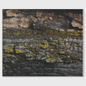 Coole Braune Braunholzrinde mit Gelbflecht Geschenkpapier (Flach)