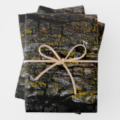 Coole Braune Braunholzrinde mit Gelbflecht Geschenkpapier Set (Beispiel)