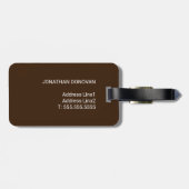 Coole braune Imitat Meterstreifen Monogramm Gepäckanhänger (Rückseite horizontal)