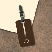 Coole braune Imitat Meterstreifen Monogramm Gepäckanhänger