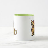 Coole braune Pixel Tabbykatze Tasse (Zentrum)