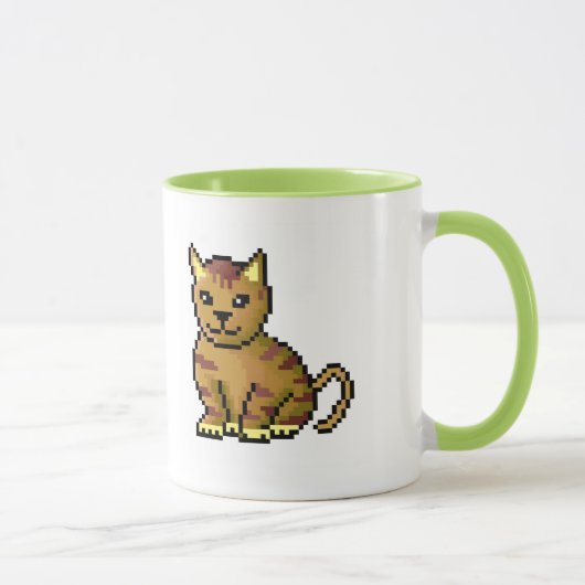 Coole braune Pixel Tabbykatze Tasse (Rechts)