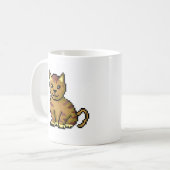 Coole braune Pixel Tabbykatze Tasse (Vorderseite Links)