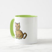 Coole braune Pixel Tabbykatze Tasse (Vorderseite Links)