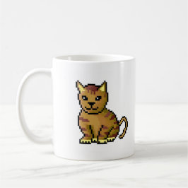 Coole braune Pixel Tabbykatze Tasse