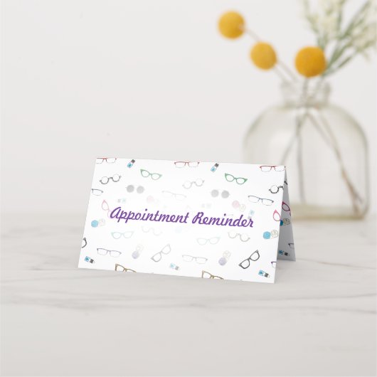 Coole Brille und Kontaktlinsen Augenpflege Terminkarte (Vorderseite)