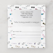 Coole Brille und Kontaktlinsen Augenpflege Terminkarte (Innenseite Aufgefaltet)