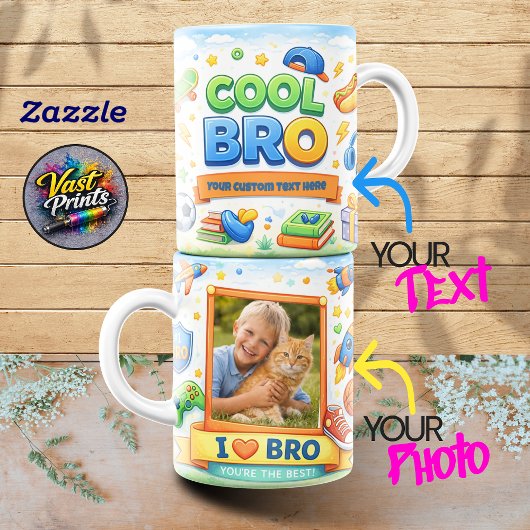 Coole Bro Foto Collage Gelbes Band Kaffeetasse