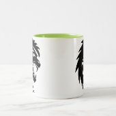 Coole Brüllenlöwe-Silhouette Zweifarbige Tasse (Mittel)